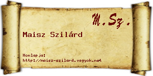 Maisz Szilárd névjegykártya